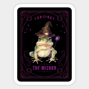 Whimsigoth Frog Tarot Card The Magician Dark Academia Sticker